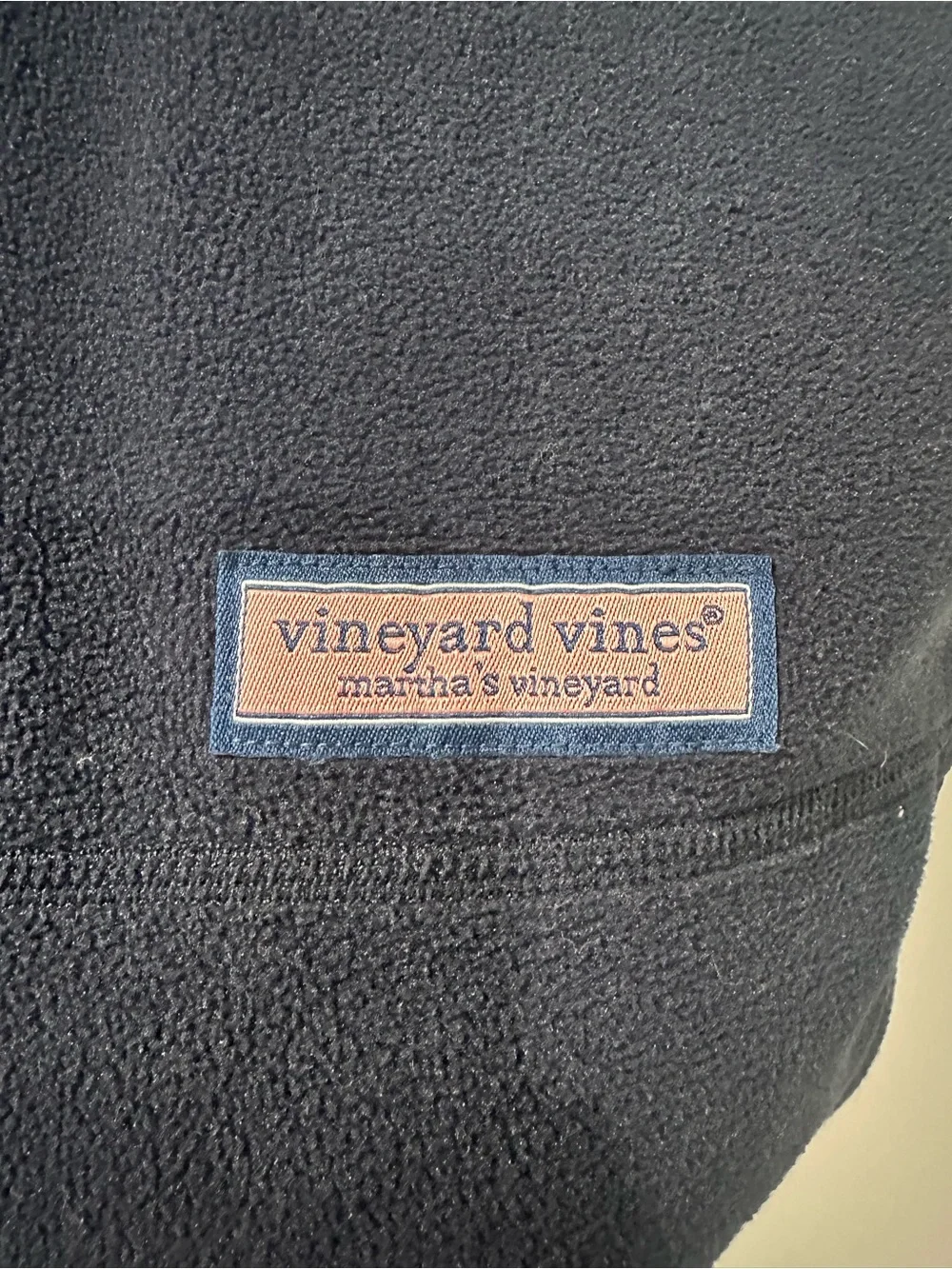 Vineyard Vines Navy Sleeveless Fleece Zip Vest